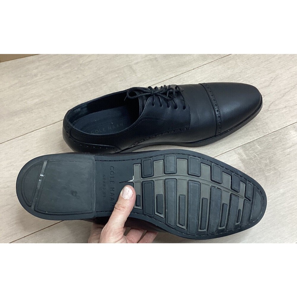 COLE HAAN Cole Haan Jefferson Grand Cap Toe Oxford DRESS SHOES BLACK LEATHER 12 - Picture 9 of 10